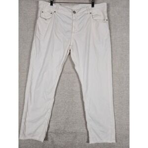 PT Torino Jazz Mens Cream White Corduroy Pants Size 38 Fits 37x28 *HAS STAIN*
